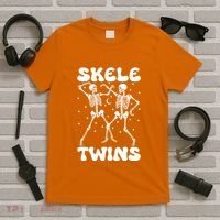 Twins Halloween Matching Skeletwins T-Shirt thumb 5