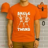 Twins Halloween Matching Skeletwins T-Shirt thumb 6