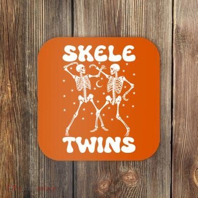 Twins Halloween Matching Skeletwins Coaster