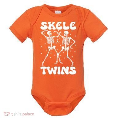 Twins Halloween Matching Skeletwins Baby Bodysuit