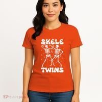 Twins Halloween Matching Skeletwins Women's T-Shirt thumb 4