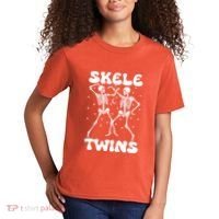 Twins Halloween Matching Skeletwins Kids T-Shirt thumb 2