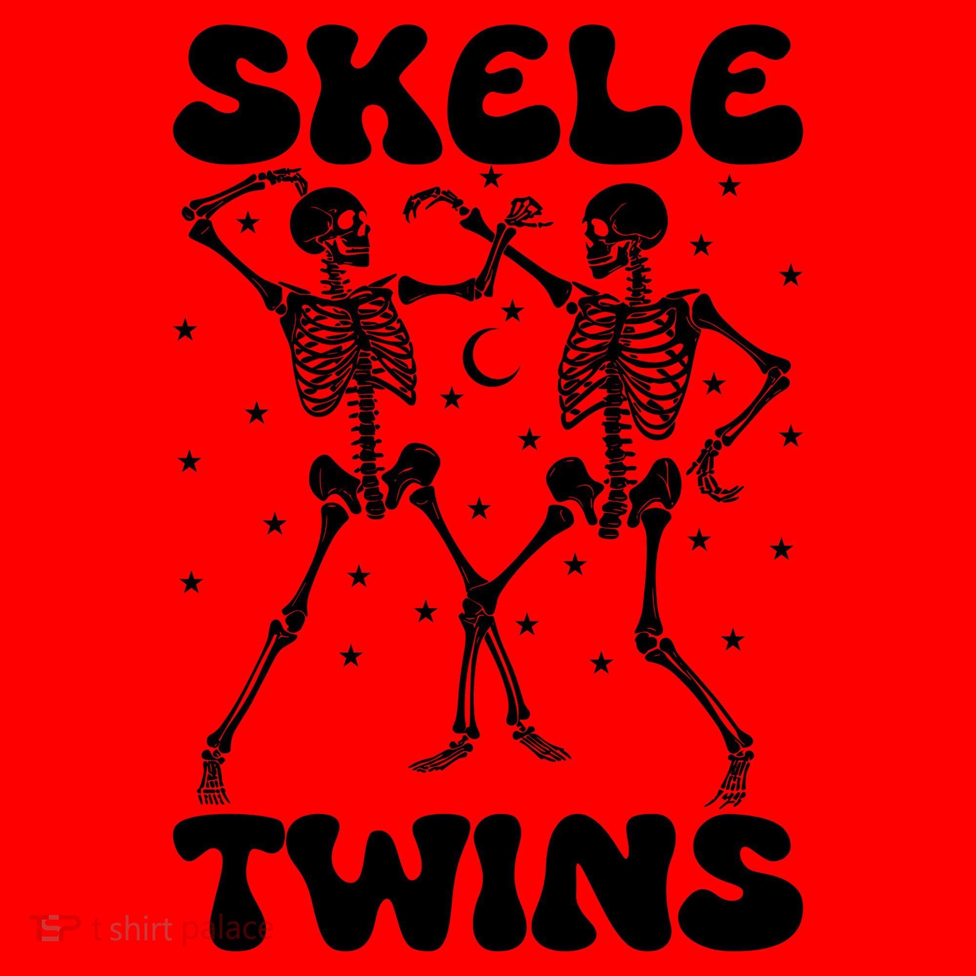 Twins Halloween Matching Skeletwins Santa Hat