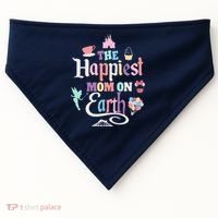 The Happiest Mom On Earth World Family Trip Vacation USA-Made Doggie Bandana thumb 0