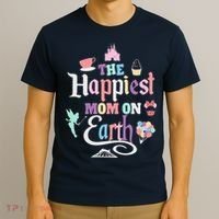 The Happiest Mom On Earth World Family Trip Vacation T-Shirt thumb 3