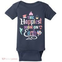 The Happiest Mom On Earth World Family Trip Vacation Baby Bodysuit thumb 0
