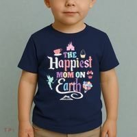 The Happiest Mom On Earth World Family Trip Vacation Toddler T-Shirt thumb 2