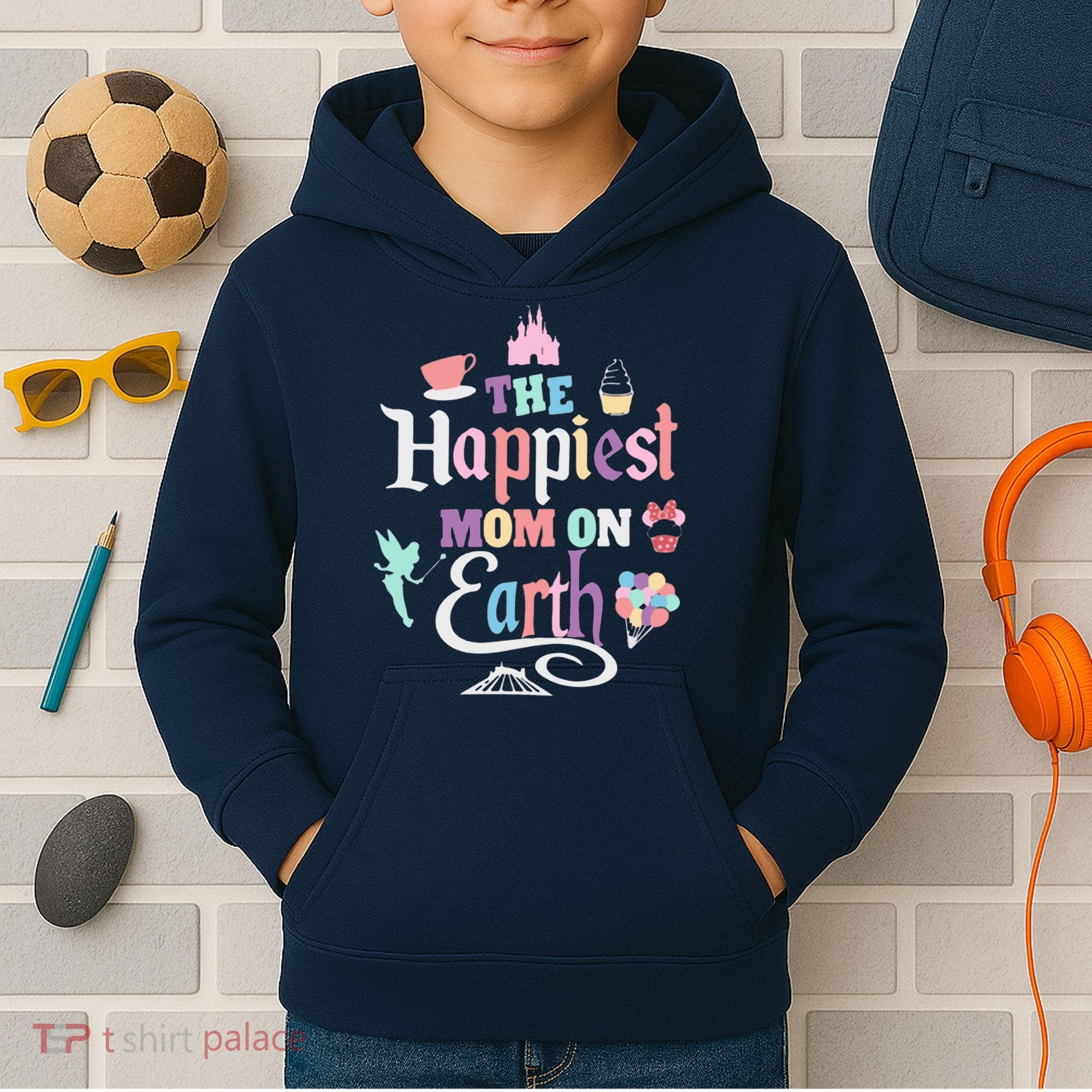 The Happiest Mom On Earth World Family Trip Vacation Kids Hoodie