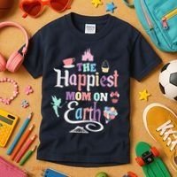 The Happiest Mom On Earth World Family Trip Vacation Kids T-Shirt thumb 3