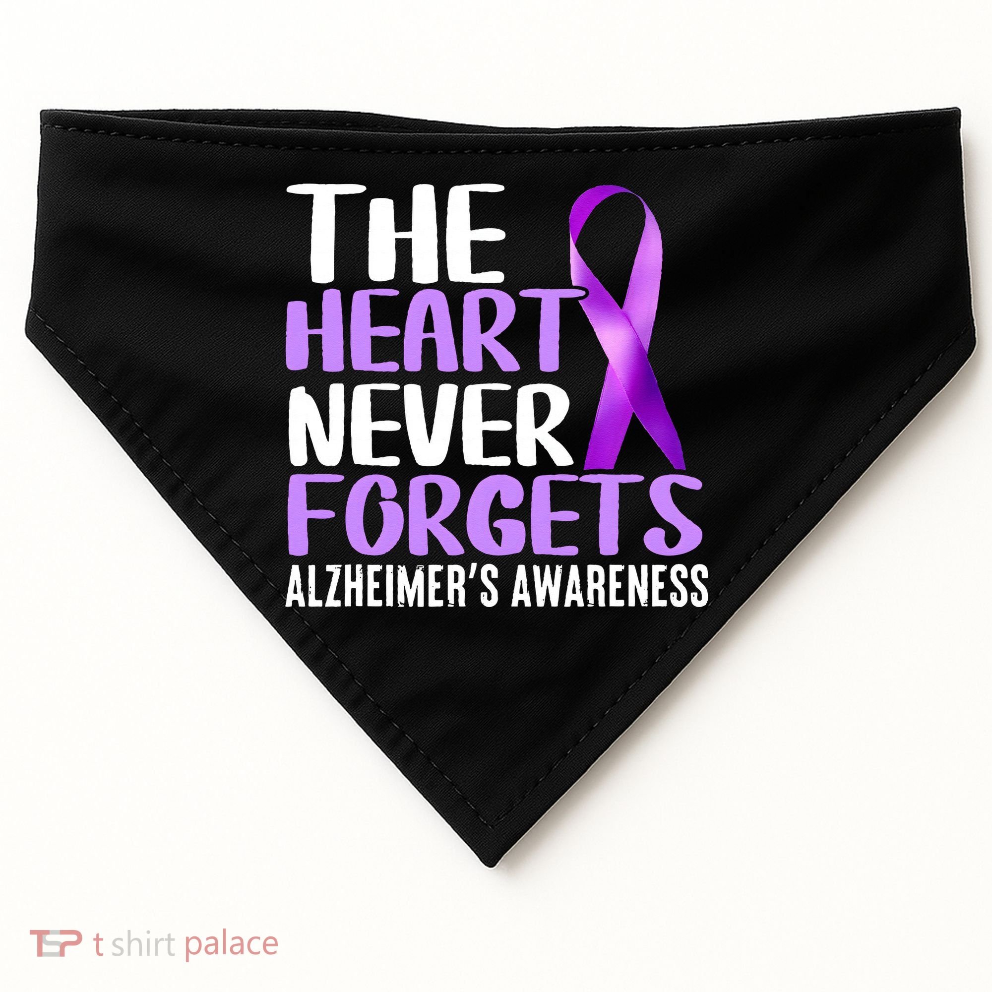 The Heart Never Forgets Alzheimer´s Awareness USA-Made Doggie Bandana