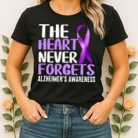The Heart Never Forgets Alzheimer´s Awareness Women's T-Shirt thumb 2