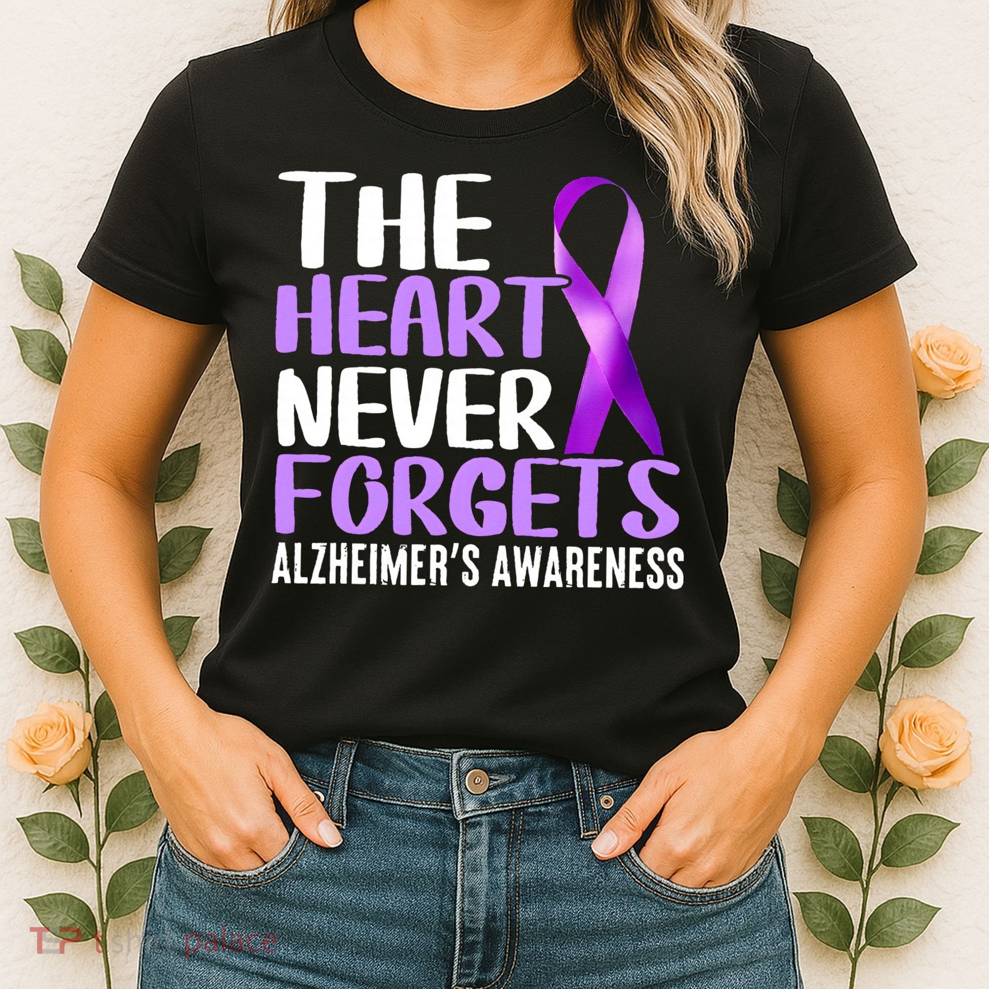 The Heart Never Forgets Alzheimer´s Awareness Women's T-Shirt