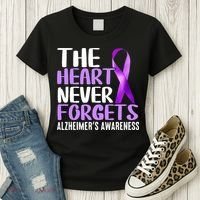 The Heart Never Forgets Alzheimer´s Awareness Women's T-Shirt thumb 3