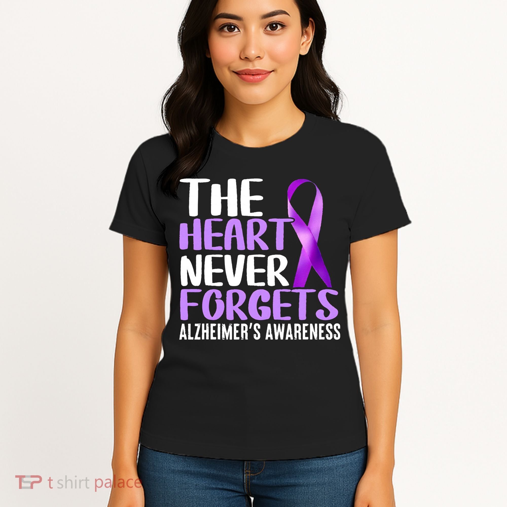 The Heart Never Forgets Alzheimer´s Awareness Women's T-Shirt