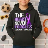The Heart Never Forgets Alzheimer´s Awareness Kids Hoodie thumb 2