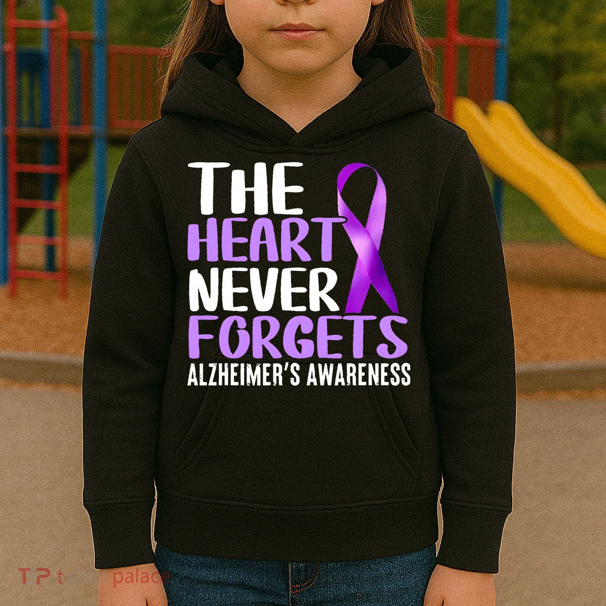 The Heart Never Forgets Alzheimer´s Awareness Kids Hoodie