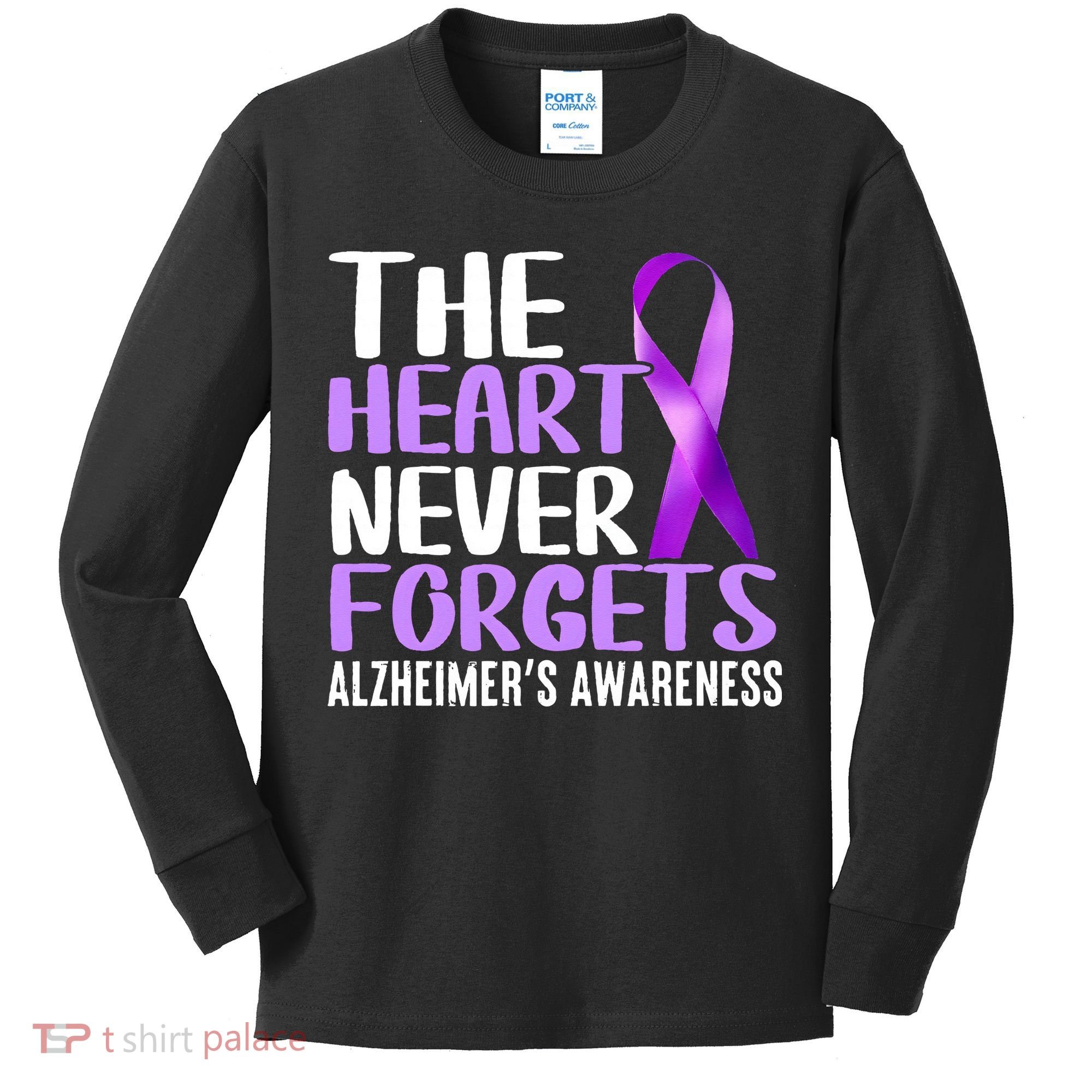 The Heart Never Forgets Alzheimer´s Awareness Kids Long Sleeve Shirt