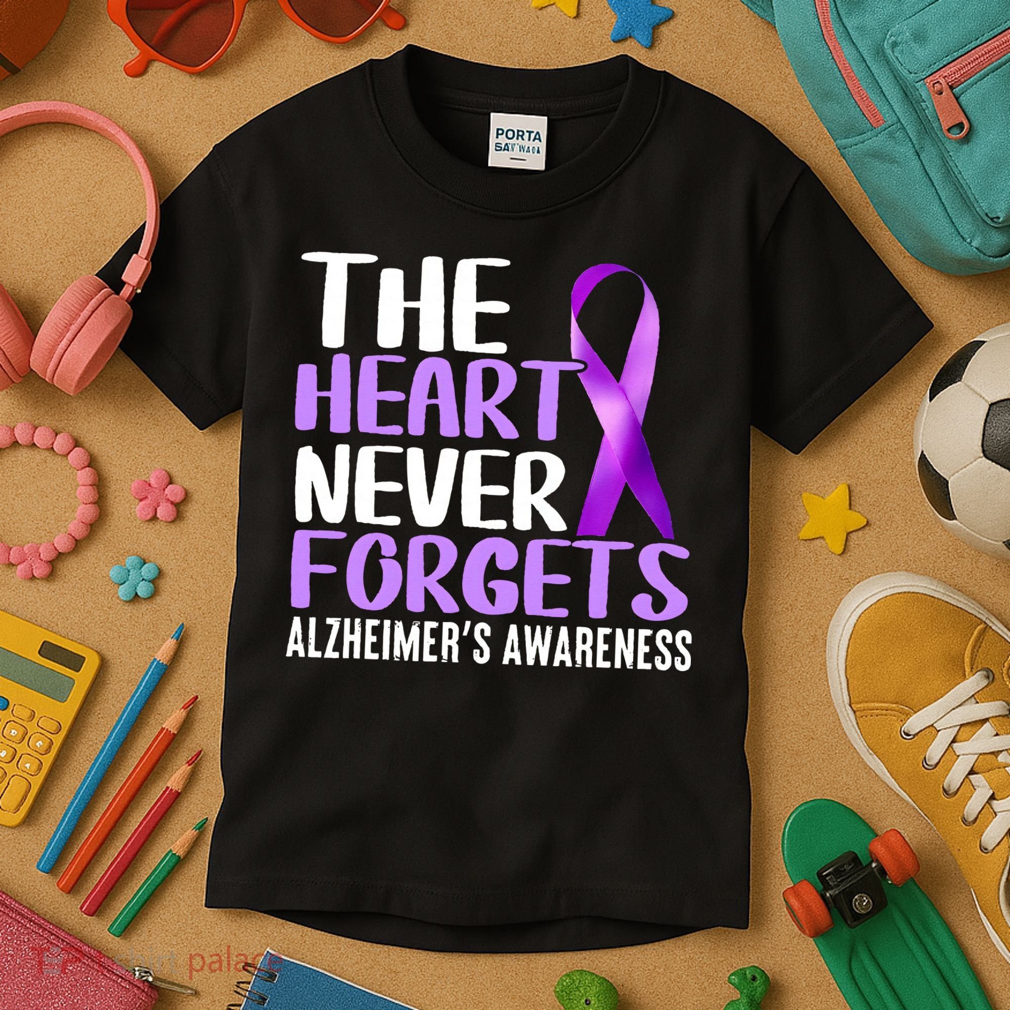 The Heart Never Forgets Alzheimer´s Awareness Kids T-Shirt