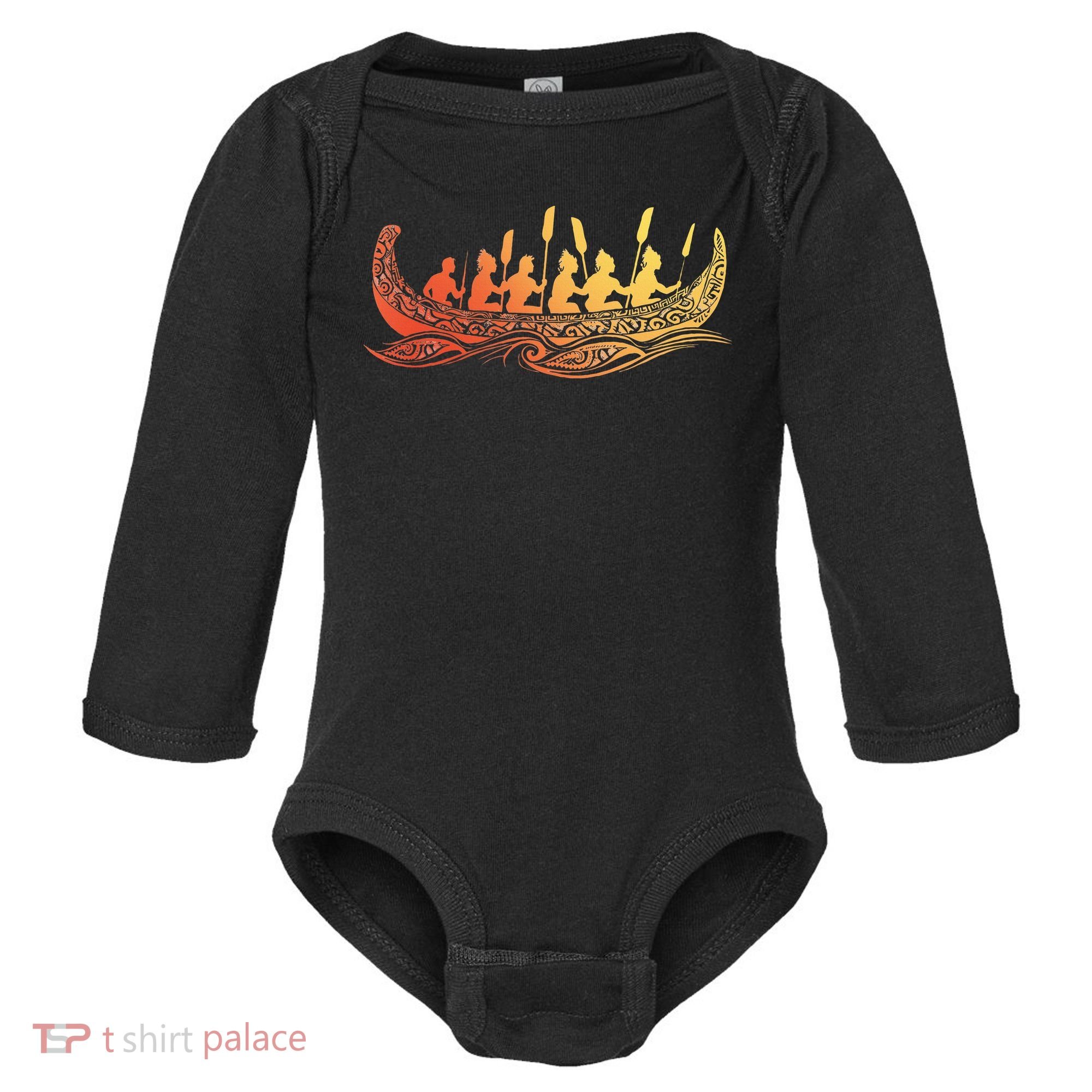 Tribal Hawaiian Outrigger Canoe Hawaiian Tribal Baby Long Sleeve Bodysuit