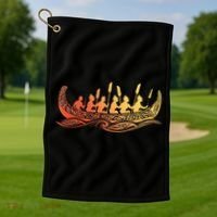 Tribal Hawaiian Outrigger Canoe Hawaiian Tribal Golf Towel thumb 1