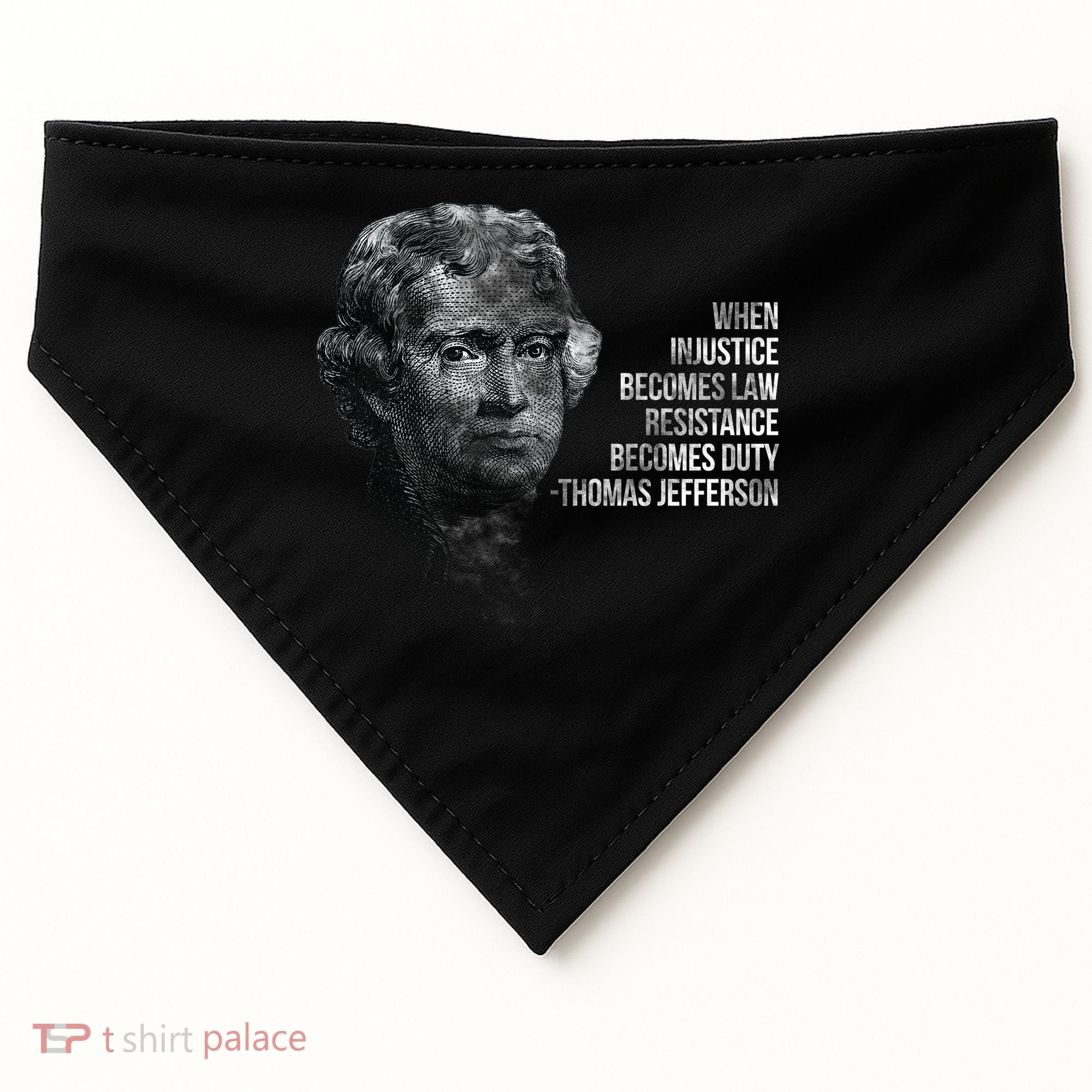 Thomas Jefferson Quote USA-Made Doggie Bandana