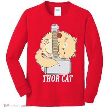 Thor Cat Kids Long Sleeve Shirt