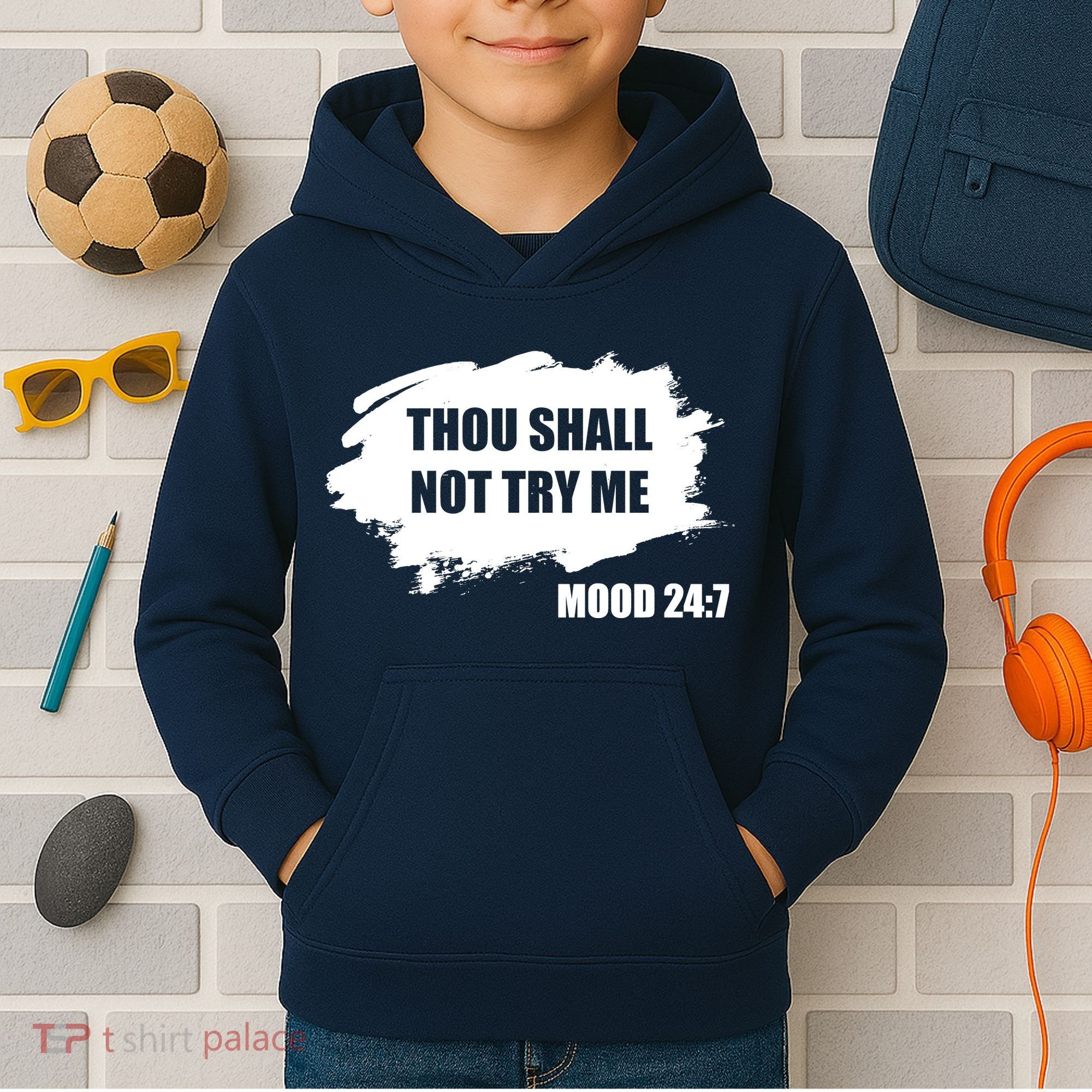 Thou Shall Not Try Me Kids Hoodie