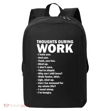Thoughts During Work Funny Modern Backpack