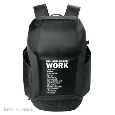 Thoughts During Work Funny Sport-Tek Club Rec Backpack
