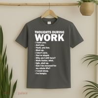 Thoughts During Work Funny T-Shirt thumb 2