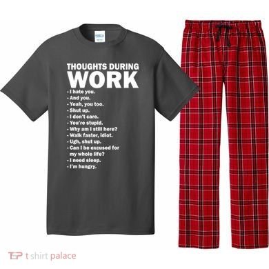 Thoughts During Work Funny Pajama Set