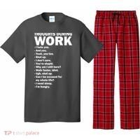 Thoughts During Work Funny Pajama Set thumb 0