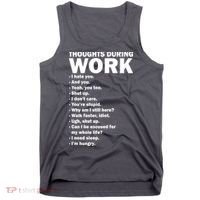 Thoughts During Work Funny Tank Top thumb 0