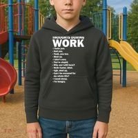 Thoughts During Work Funny Kids Hoodie thumb 2