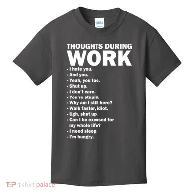 Thoughts During Work Funny Kids T-Shirt