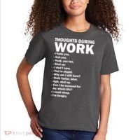 Thoughts During Work Funny Kids T-Shirt thumb 2