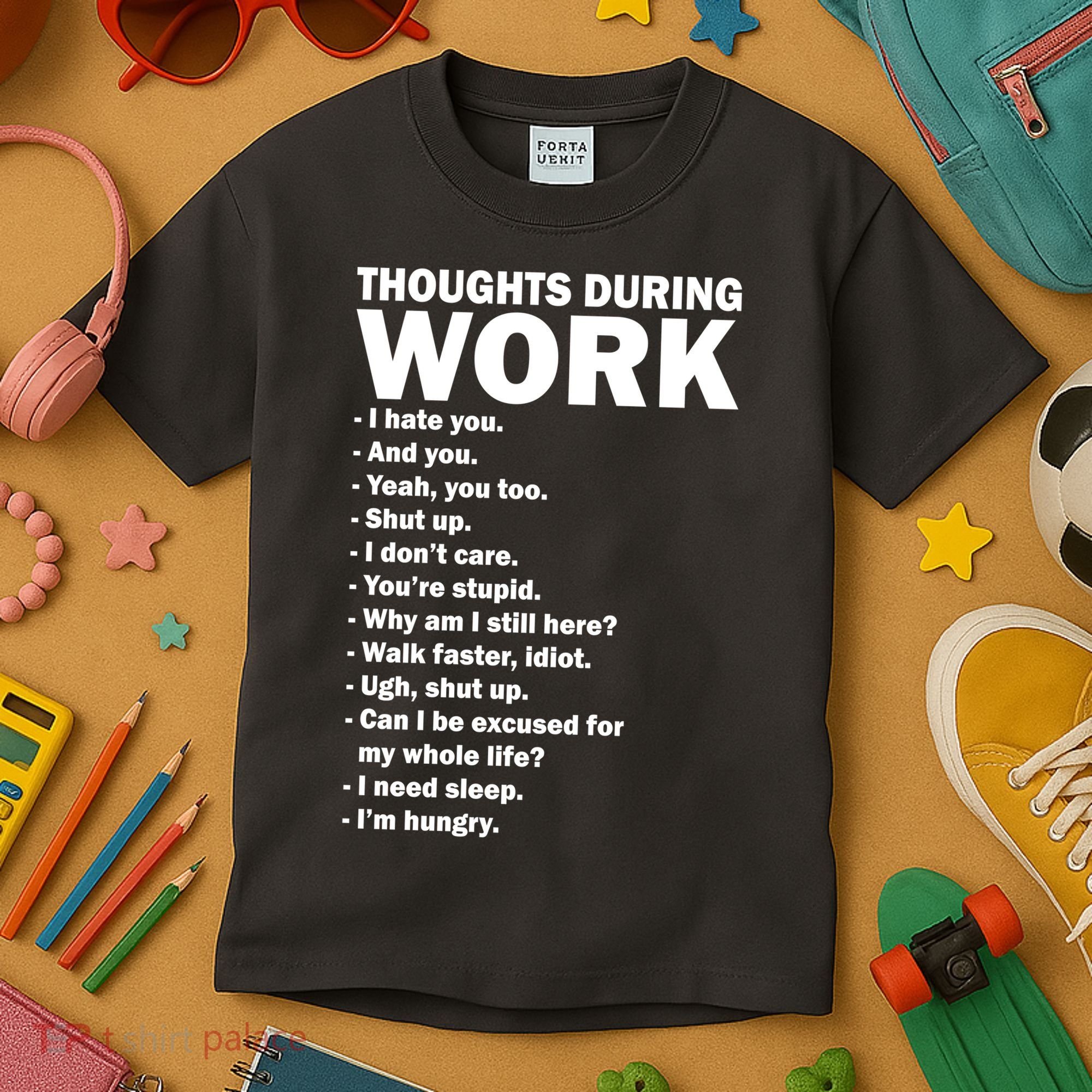 Thoughts During Work Funny Kids T-Shirt