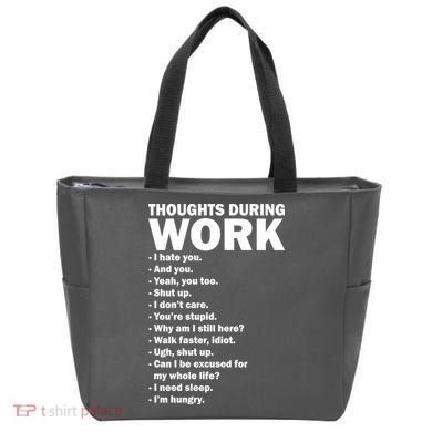 Thoughts During Work Funny Tote Bag