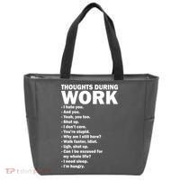 Thoughts During Work Funny Tote Bag thumb 0