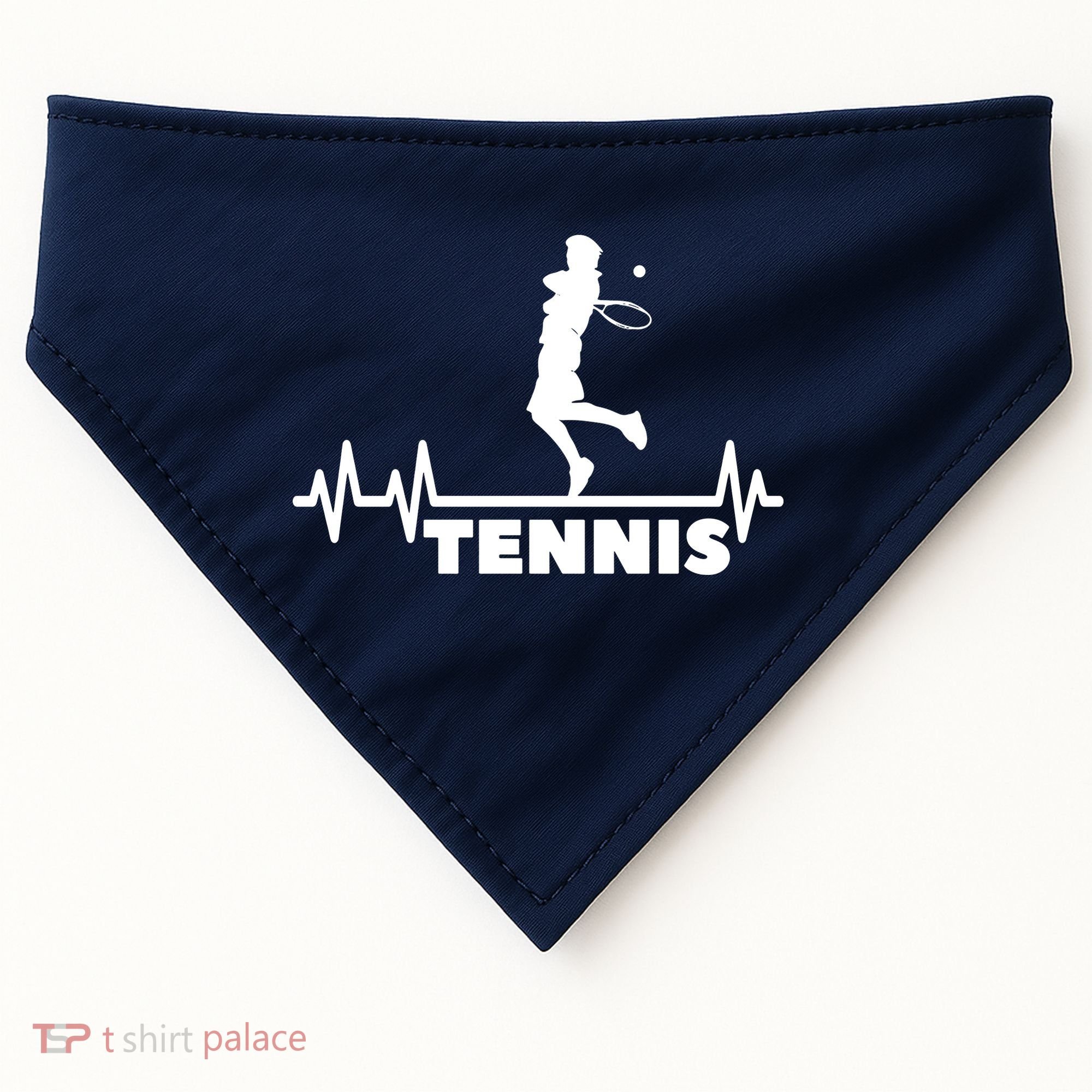Tennis Heartbeat Pulse Tennis Player Athlete USA-Made Doggie Bandana