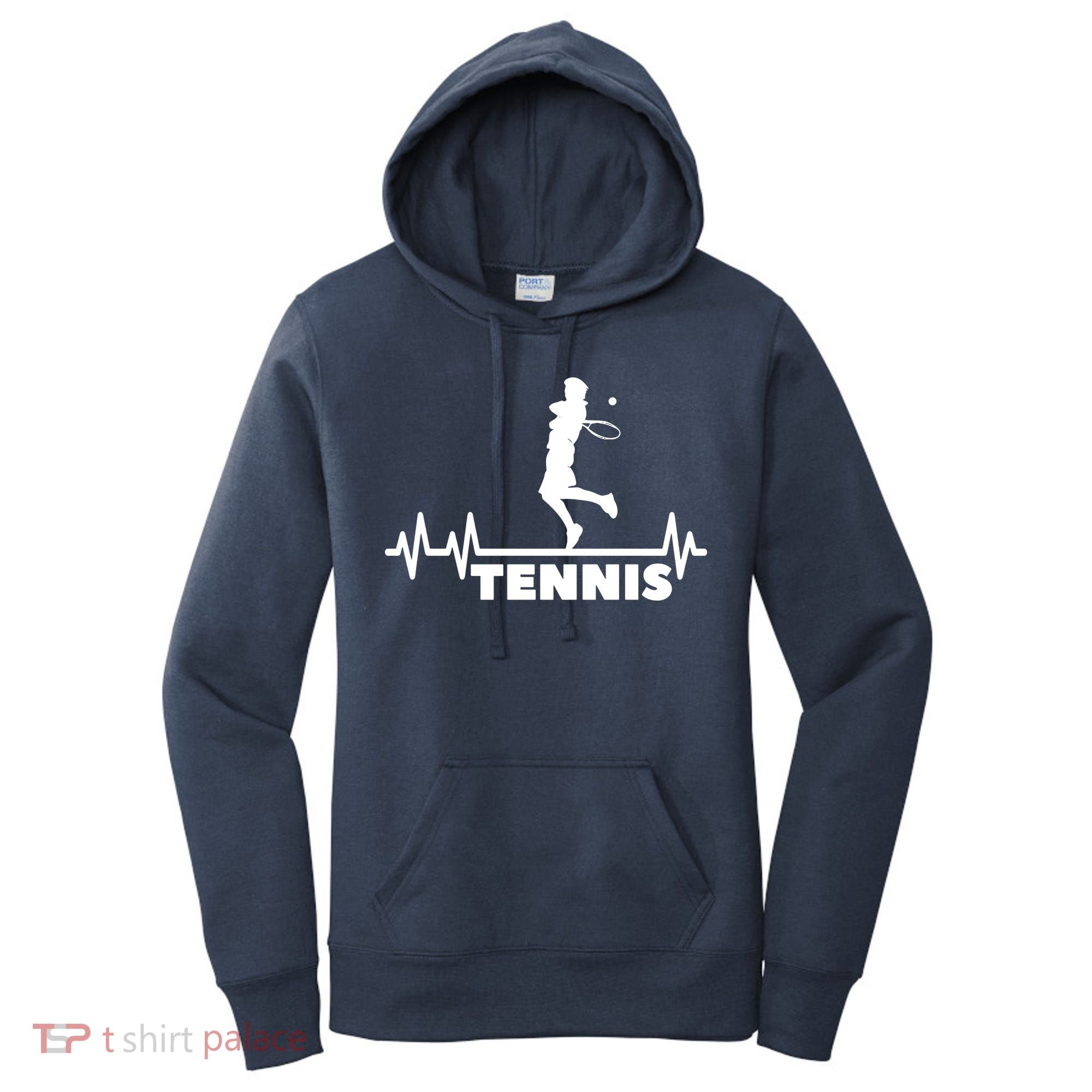 Tennis Heartbeat Pulse Tennis Player Athlete Women's Hoodie