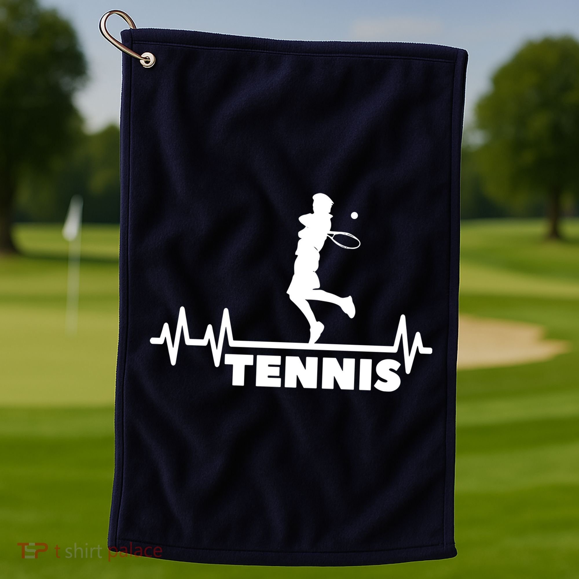Tennis Heartbeat Pulse Tennis Player Athlete Golf Towel
