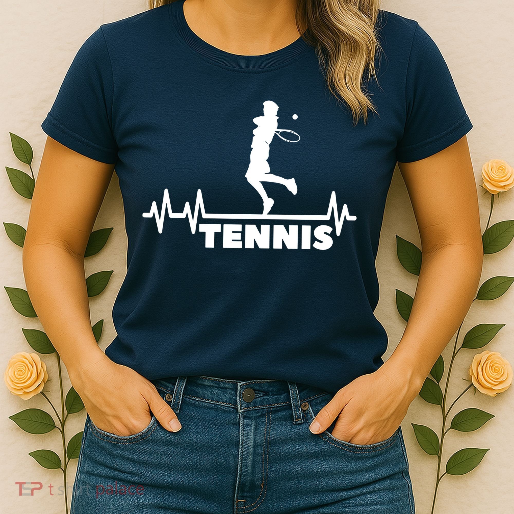 Tennis Heartbeat Pulse Tennis Player Athlete Women's T-Shirt