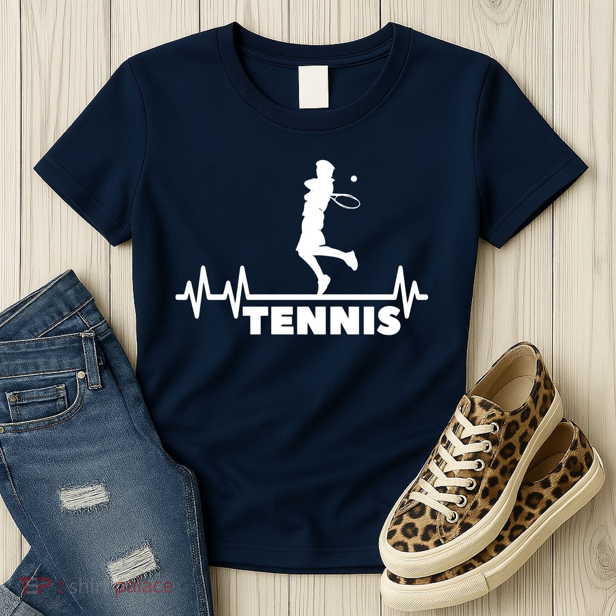 Tennis Heartbeat Pulse Tennis Player Athlete Women's T-Shirt