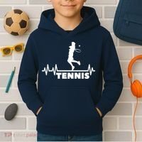 Tennis Heartbeat Pulse Tennis Player Athlete Kids Hoodie thumb 2