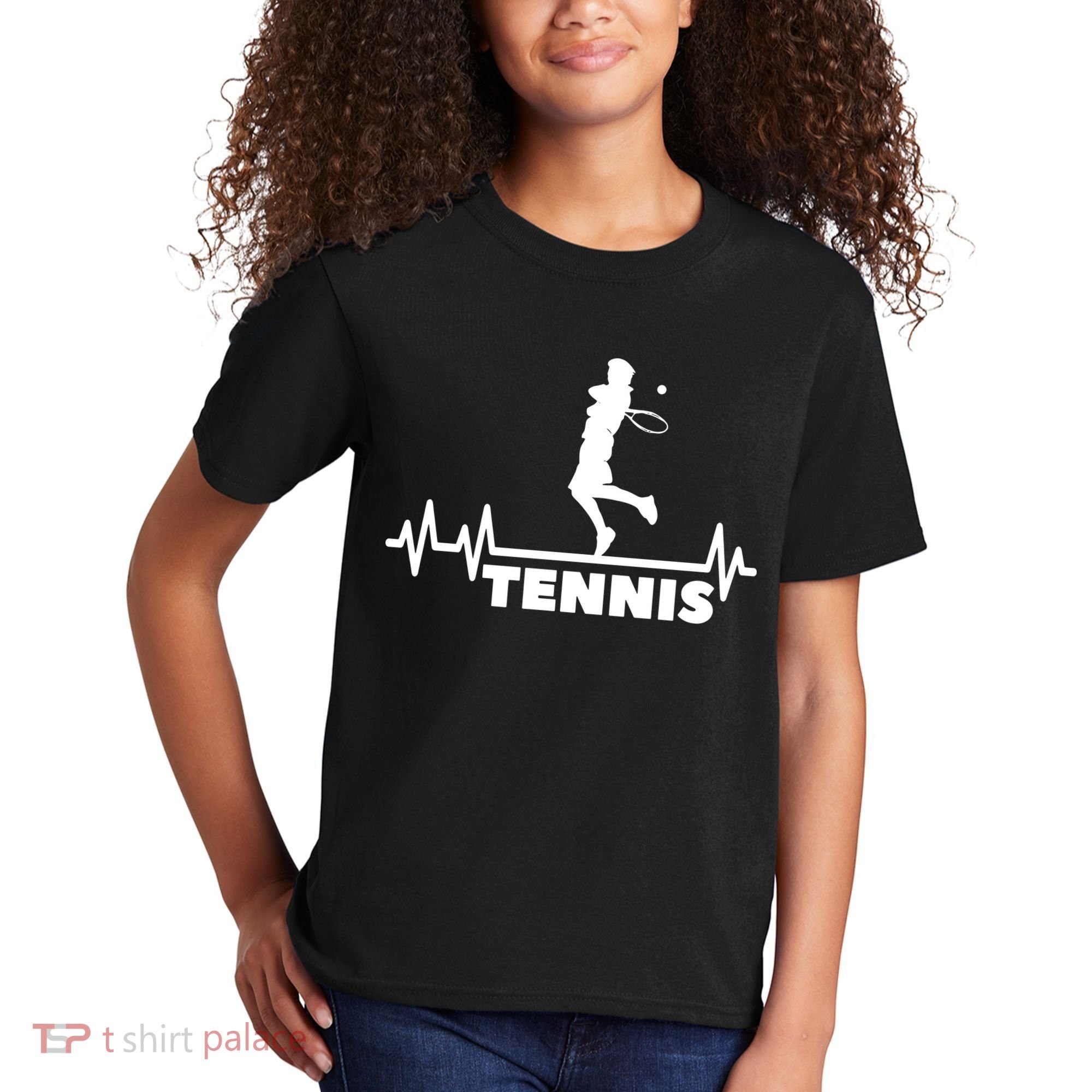Tennis Heartbeat Pulse Tennis Player Athlete Kids T-Shirt