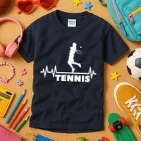 Tennis Heartbeat Pulse Tennis Player Athlete Kids T-Shirt thumb 3