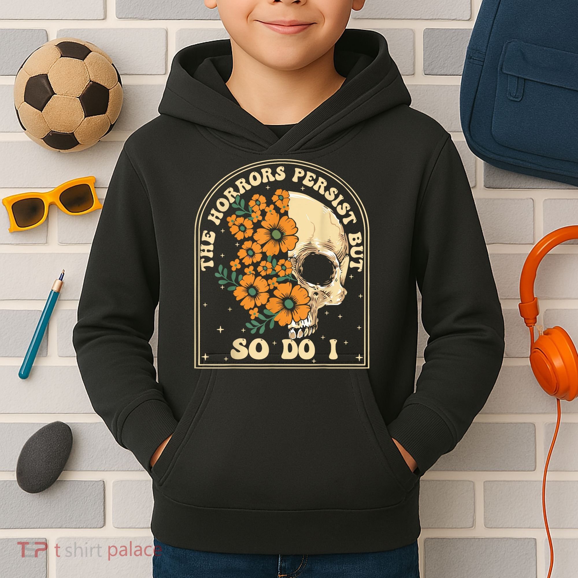 The Horrors Persist But So Do I Kids Hoodie