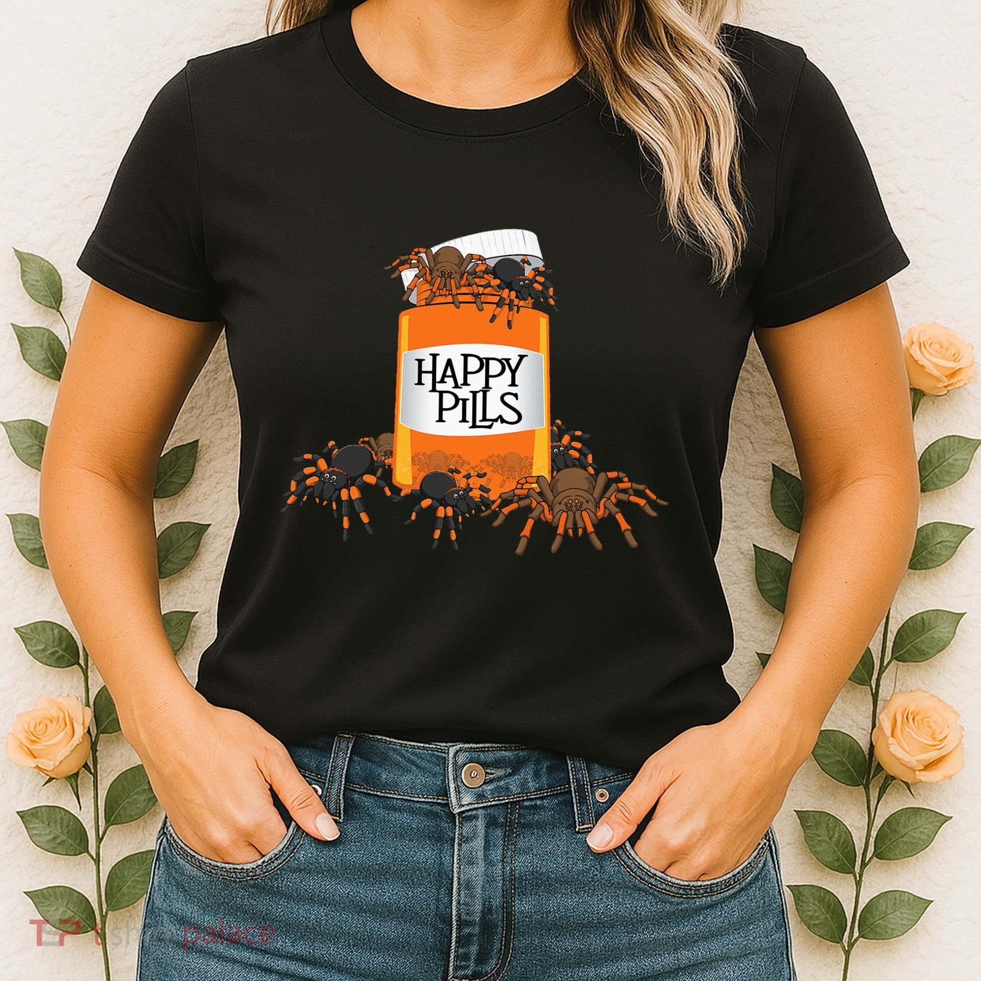 Tarantula Happy Pills Arthropod Arachnid Arachnophile Women's T-Shirt