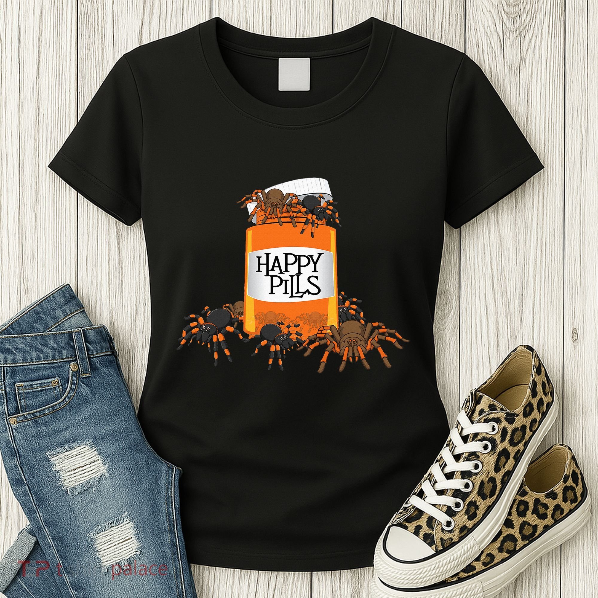 Tarantula Happy Pills Arthropod Arachnid Arachnophile Women's T-Shirt
